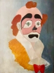 Pintura com a caracterização do palhaço Pimenta (Arlindo Pimenta), obra de seu neto Julius Cezar Pimenta.